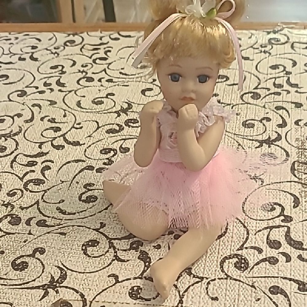 Adorable Pink Porcelain Ballerina Doll